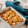 Gratin macaroni, légumes et mozzarella