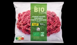 Haché pur boeuf prêt à cuisiner bio, France