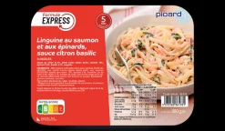 Linguine au saumon et aux épinards, sauce citron basilic