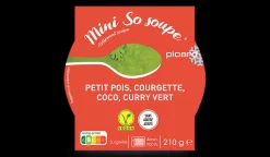 Mini so soupe petit pois, courgette, coco, curry