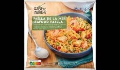 Paëlla de la mer colin d'Alaska, crevettes