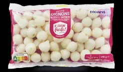 Petits oignons blancs entiers, épluchés