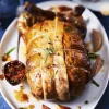 Pintade farcie, farce au bloc de foie gras canard