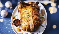 Pintade farcie, farce au bloc de foie gras canard