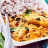 Poulet au curry et au lait de coco, duo de riz