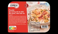 Poulet au curry et au lait de coco, duo de riz