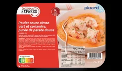 Poulet sauce citron vert, purée de patate douce