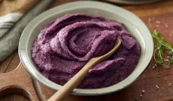 Purée carotte violette,carotte jaune, lait de coco