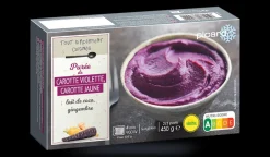 Purée carotte violette,carotte jaune, lait de coco