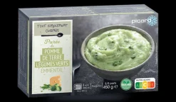 Purée de pomme de terre, légumes verts, emmental