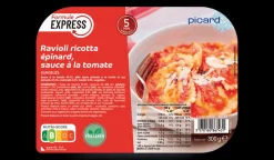 Ravioli ricotta épinard, sauce tomate