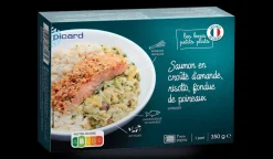 Saumon en croûte d'amande, risotto