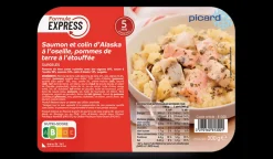 Saumon et colin d’Alaska à l’oseille, pommes de terre à l’étouffée