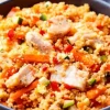 Semoule au poulet et aux petits légumes