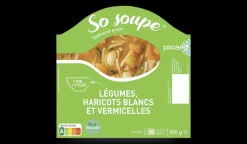 So soupe de légumes, haricots blancs, vermicelles