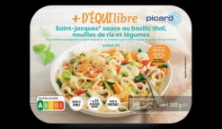 St-Jacques, sauce au basilic thai, nouilles de riz