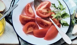 Tomates en quartiers pelées sans résidus de pesticides