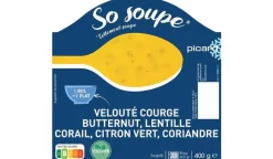 Velouté courge butternut, lentille corail, citron
